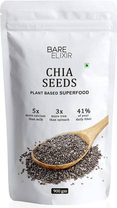 Bare Elixir Raw Chia Seeds, Superfood for weight loss, High in Fiber, Protein and Omega -3 Chia Seeds