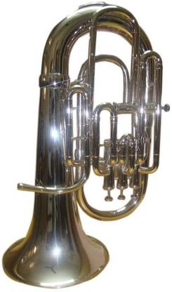 rose musical Bb 4 VALVE EUPHONIUM Low Pitch Brass Musical Instrument NICKEL for Beginners With Cushioned Hard Case Euphonium