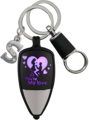 HANDSOME ISK Multicolor Design You Are My Love Couple Purpose and Showing Love in Picture with S Letter style Design and Light Reflection with Push Button also quite amazing High Quality Locking Black Stripe Lock Key Chain