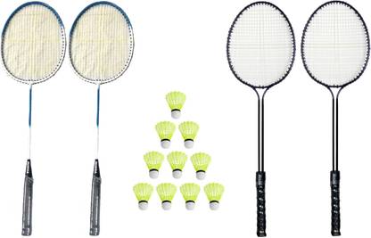 Monika Sports Badminton Kit ( 2 Double Shaft Racquet + 2 Single Shaft Racquet + 10 Pc Nylon Shuttle ) Badminton Kit