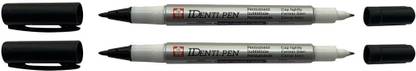 SAKURA IDENTI-PEN TWIN TIP PERMANENT MARKER BLACK , FINE/EXTRA FINE TIPS, WATERPROOF, LOW-ODOR, BLACK (SAK44101)