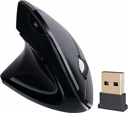 microware Ergonomic Mouse, Wireless Mouse 2.4ghz Optical Vertical Wireless Mice : Left Handed Mouse, Wireless 2.4G USB Left Hand Ergonomic Vertical Mouse, Less Noise - Black Wireless Ambidextrous Optical  Gaming Mouse  with Bluetooth