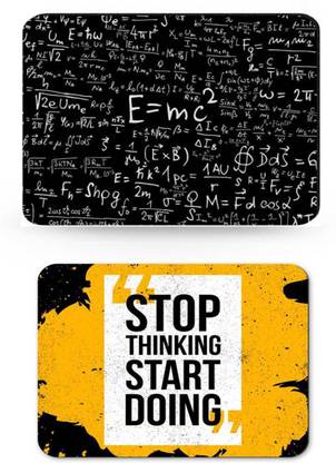 SMULY MOUSEPAD COMBO PACK OF 2 (stop thinking and E=MC Non Slip Base Mousepad
