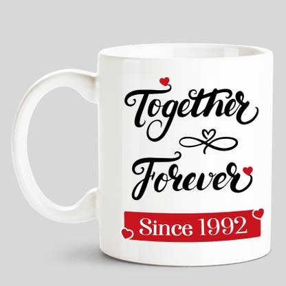 CHANAKYA Together Forever Since 1992 White Ceramic Coffee Mug