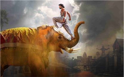 Baahubali Movie Wall Poster For Room With Gloss Lamination M4 Paper Print