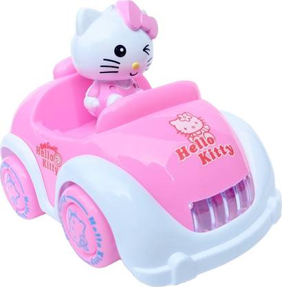 SQUIDSY Cute Hello Kitty Stunt Car Toy 3D Light & Sound Best Cartoon Toys Gift for Kids Boys / Girls