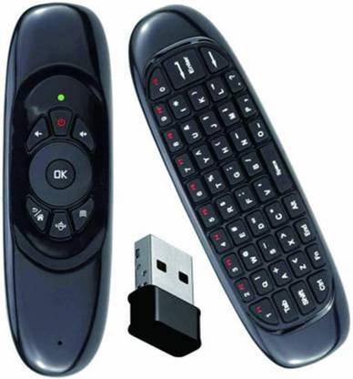 Eloquence 2.4 G Air Mouse Universal Smart Remote with Keyboard and Intelligent Learning (IR Learning Feature) for Smart TV,Android TV Box,Mini PC, Laptop, Projector,IPTV, HPTV, Set top Cable and Gaming - s7e Realme TV, Samung TV, sony bravia, mi tv Remote Controller