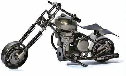 SHRUN CRAFT ND BEAUTY Metal Handmade Vintage Motor Bike Miniature 16 cm Long Decorative Show Piece for Living Room, Home, Office Table, Dinning Table Decorative Showpiece  -  16 cm