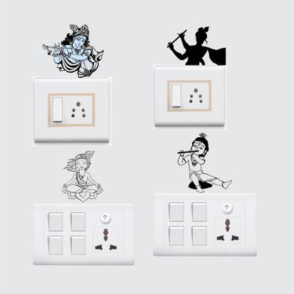 StickerYard 25 cm God Krishna Self Adhesive Sticker