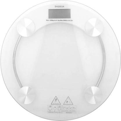 Rorian Personal Bathroom Digital Weight Machine Round Transparent Glass Weighing Scale