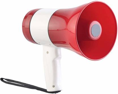 icall 30 Watts Handheld Megaphone with Recorder USB and Memory Card Input for Announcing Talk Record Play Siren Music with Battery and Charger Indoor, Outdoor PA System