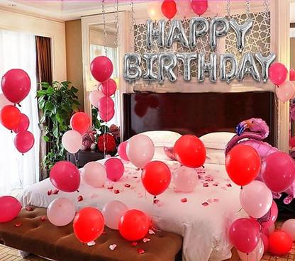 HBD Solid Happy Birthday Theme Combo Balloon Decoration for Kids Birthday Party/Party Supplies Items/Adult Party Kit/Party Backdrop Foil with Multi Metallic Balloons (Pack of 64pcs.) (Set of 64) Balloon