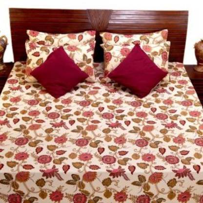 Heritage Fabs 120 TC Cotton Double Floral Flat Bedsheet