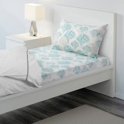 IKEA 120 TC Cotton Single Printed Flat Bedsheet