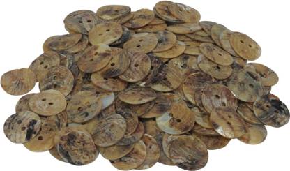 Vardhman Sea Shell Buttons (Cream Color, Size 2 cm) - 72 Pieces Mother of Pearl Buttons