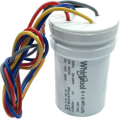 Whirlpool Original 9 + 6 MFD Capacitor For Washing Machine Variable Capacitor