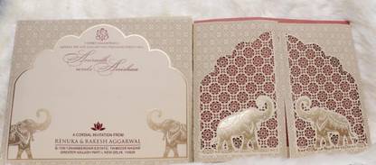 Vishakha Collections Exclusive Invitation Cards with Unique Laser Cut Design Invitation Card