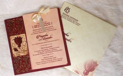 Vishakha Collections Exclusive Invitation Cards with Unique Laser Cut Design Invitation Card