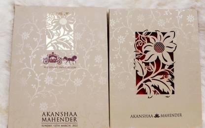 Vishakha Collections Exclusive Invitation Cards with Unique Laser Cut Design Invitation Card