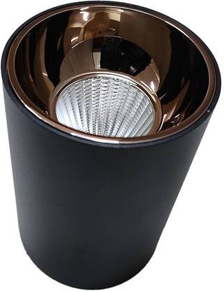 light concepts Light Concepts Cylindrical Surface 15W COB Downlight With Coloured Reflector Black Housing Gun metal Reflector (cool White (6000K), 15W Black Gun metal) Ceiling Light Ceiling Lamp