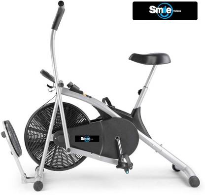Smile Fitness Air Bike Fitness Exercise Cycle For Home Moving bike Upright Moving Dual-Action Stationary Exercise Bike