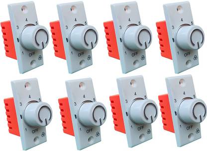 Hiru SWITCH 7 STEP - 8 PCS Fancy FAN REGULATOR for Home & Office Step-Type Button Regulator