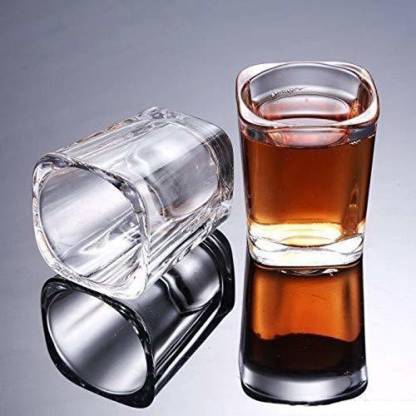 Verma (Pack of 2) New Square Shape SHOT Glass-A2 Glass Shot Glass