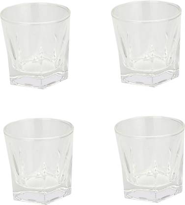 Verma (Pack of 4) Whisky Drinking Glass Set-B4 Glass Whisky Glass