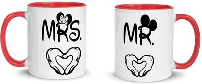ADRON Mr. And Mrs. Printed Coffe Ceramic Coffee Mug