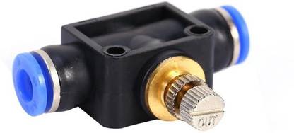 sl sales 4mm X Air Flow Speed Control Valve Tube Water Hose Pneumatic Push in Fittings Throttle Valve (2-PCS) 1-Way Tee Pipe Joint
