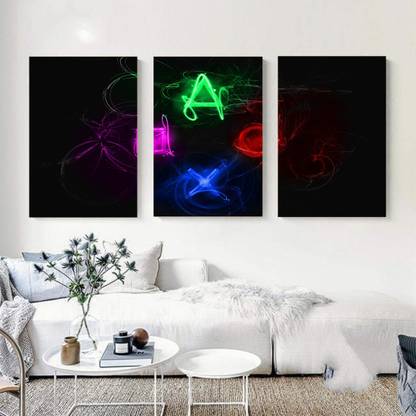Decorative Framed Canvas Wall Art Decoration Glow Buttons Digital Print Poster N&WCP-11377 Canvas Art