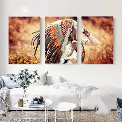 Decorative Framed Canvas Wall Art Decoration Native Girl Digital Print Poster N&WCP-11763 Canvas Art