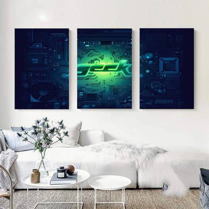 Decorative Framed Canvas Wall Art Decoration Chip Geek Digital Print Poster N&WCP-11143 Canvas Art