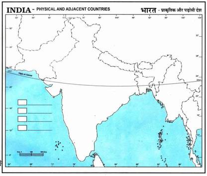 Practice Map India-Physical and Adjacent Maps for Countries - Set of 100 Paper Print