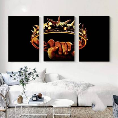 Decorative Framed Canvas Wall Art Decoration Crown in Hand Digital Print Poster N&WCP-11192 Canvas Art