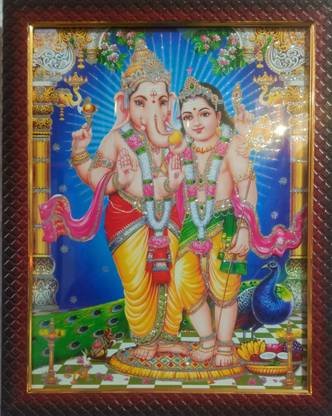 FRAMTASTIC GANESH WITH MURUGAN Religious Frame