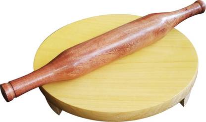 Mr. Cheff Wooden Chakla Belan / Wooden Roller Board./ Wooden Roti Maker / Chapati Maker Rolling Pin & Board