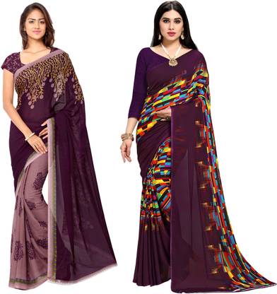 kashvi sarees Printed Daily Wear Georgette Saree with Unstitched Blouse