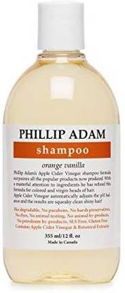 Phillip Adam Vanilla Shampoo for Shiny Hair Enriched with Apple Cider Vinegar Sulfate Free 12 Ounce