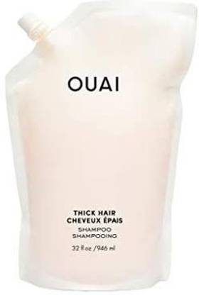 Ouai Thick Shampoo Refill Pouch. Fight Frizz and Nourish Dry, Thick Hair with Strengthening Keratin, Marshmallow Root, Shea B
