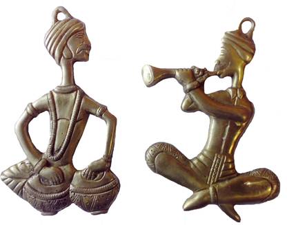 B H A R A T H A A T Musical Set Wall Hanging Brass Collectible Handicraft Art by BharatHaat™BH00230 Decorative Showpiece  -  15.24 cm