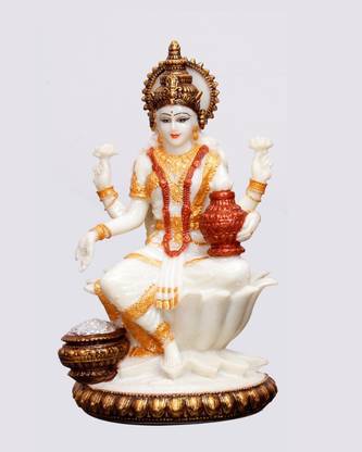 Sri Krishna Culture Large Lakshmi Ji Murti Laxmi Ji God Idol Figurine Decorative Showpiece  -  20.32 cm