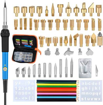 Wynhard Wood Burning Tool Set Engraving Tool Kit Adjustable Temperature Welding Pyrography with 60w Soldering Iron 71 Piece Chiseled Tips Blades Soldering Bits with Pu Carry Bag 220v 60w Wood Burning Pen Soldering Tool Craft Set Photography Pyrography Kit Tips Handskit Iron Electric Carving Stencil Crafts Creative Burner with Adjustable Temperature 60 W Temperature Controlled 60 W Temperature Controlled