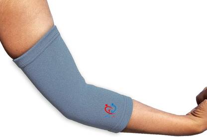 Family Line Compression Elbow Support -(1 Pair) (Grey, Medium (9.8-11.8) inches) Elbow Support