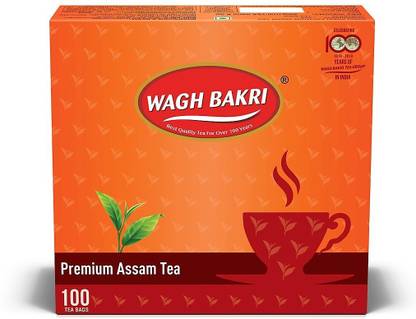 Waghbakri WAGH BAKRI PREMIUM (ASSAM TEA) TEA BAG (100 BAGS) 200G Black Tea Tetrapack