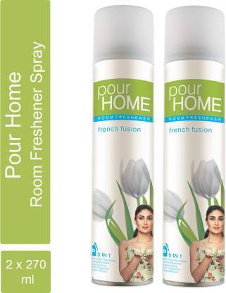 POUR HOME fresh fusion Car Freshener Spray Room Freshener French Fusion 270 Ml (Pack of 2)