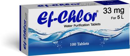 Ef-Chlor Water Purification Tablets for Emergency and Relief Opertaions rapidly effective against Bacteria and Viruses from the water (1 Tablet Purify 50 liters water)