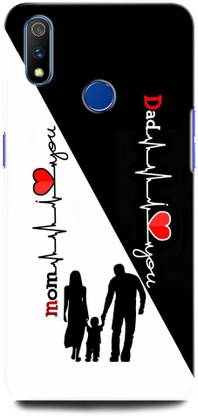 ORBIQE Back Cover for Realme 3 Pro RMX1851 MOTHER, MAA, FATHER, LIFE LINE, I LOVE MY MOM DAD
