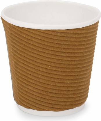 NASTEE Pack of 4 Paper Ripple paper cups 100 ml -100 Pieces