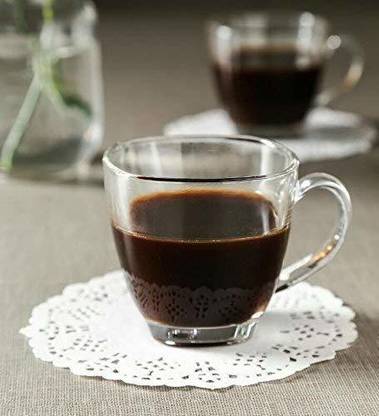 varahry Tea and Coffee Cup Set - 6 Pieces , Clear (190ML) Glass Coffee Mug
